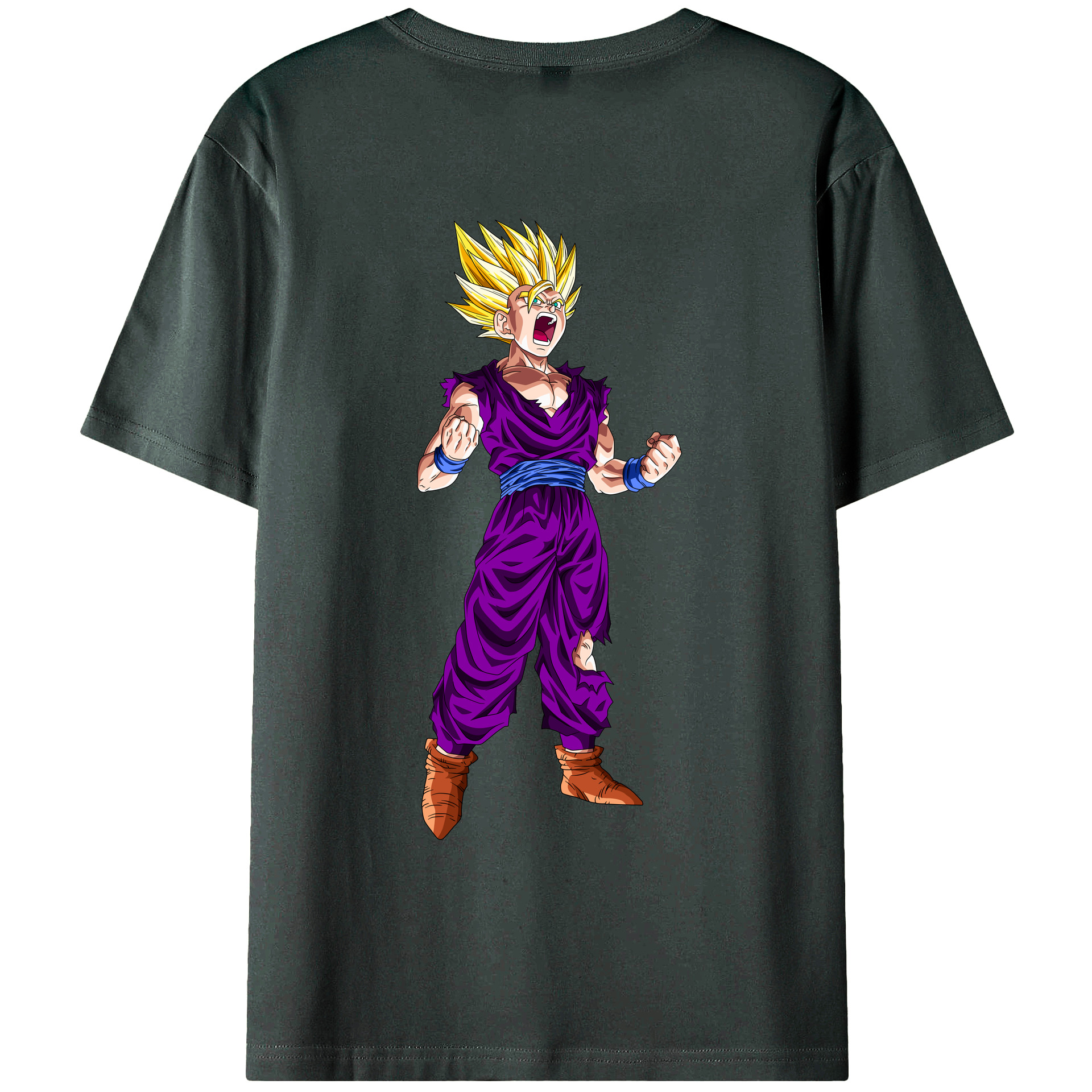 （画像用） ドラゴンボール 孫 悟飯（そんごはん）DRAGON BALL Son Gohan 綿100％ メンズ半袖Tシャツ（バックプリント） 通気性